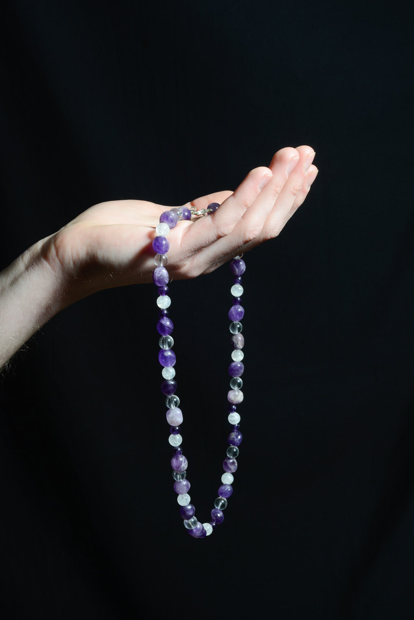 CHAIN 06: Mondstein, Amethyst & Bergkristall