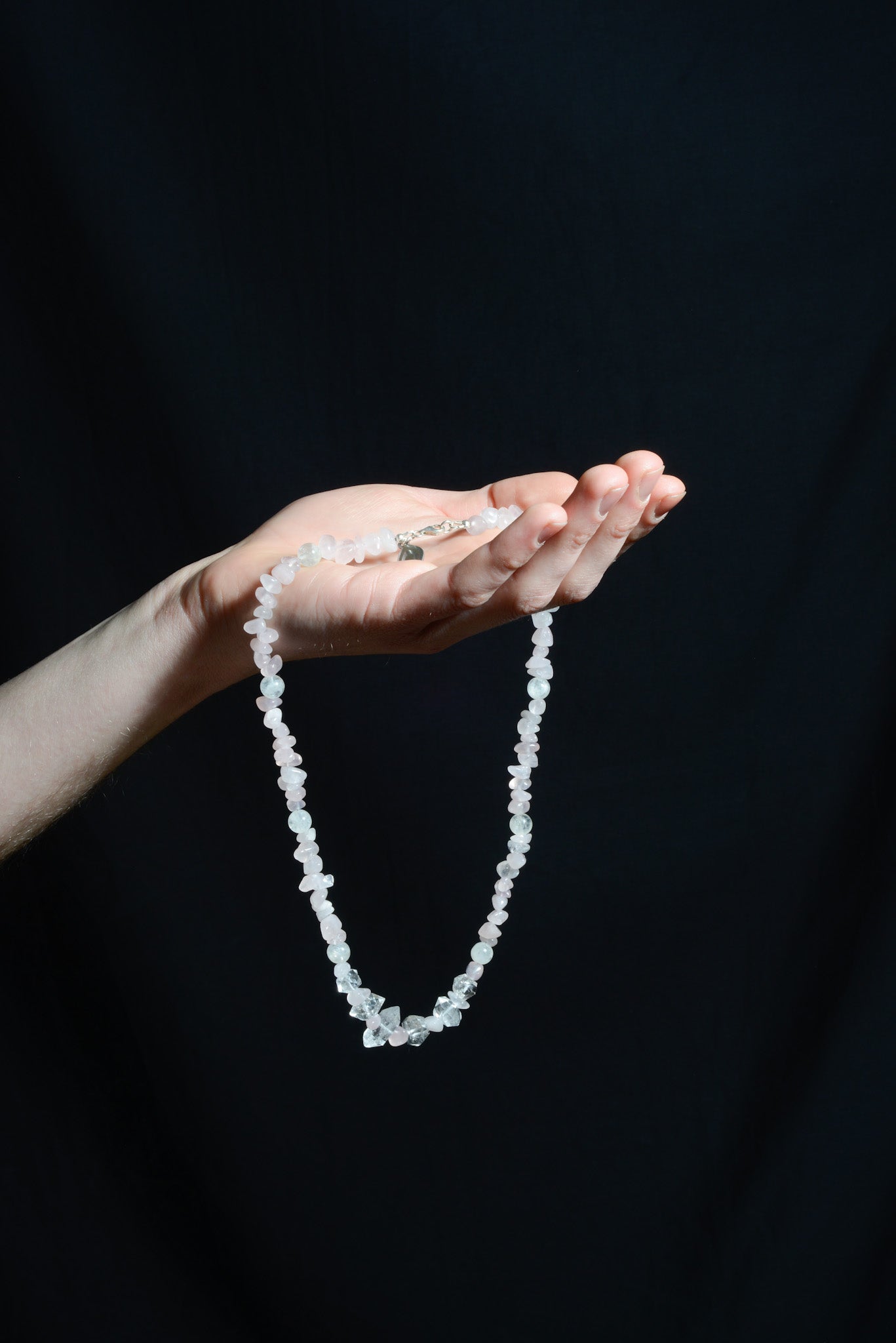 CHAIN 12: Rosenquarz, Bergkristall & Doppelender-Kristalle