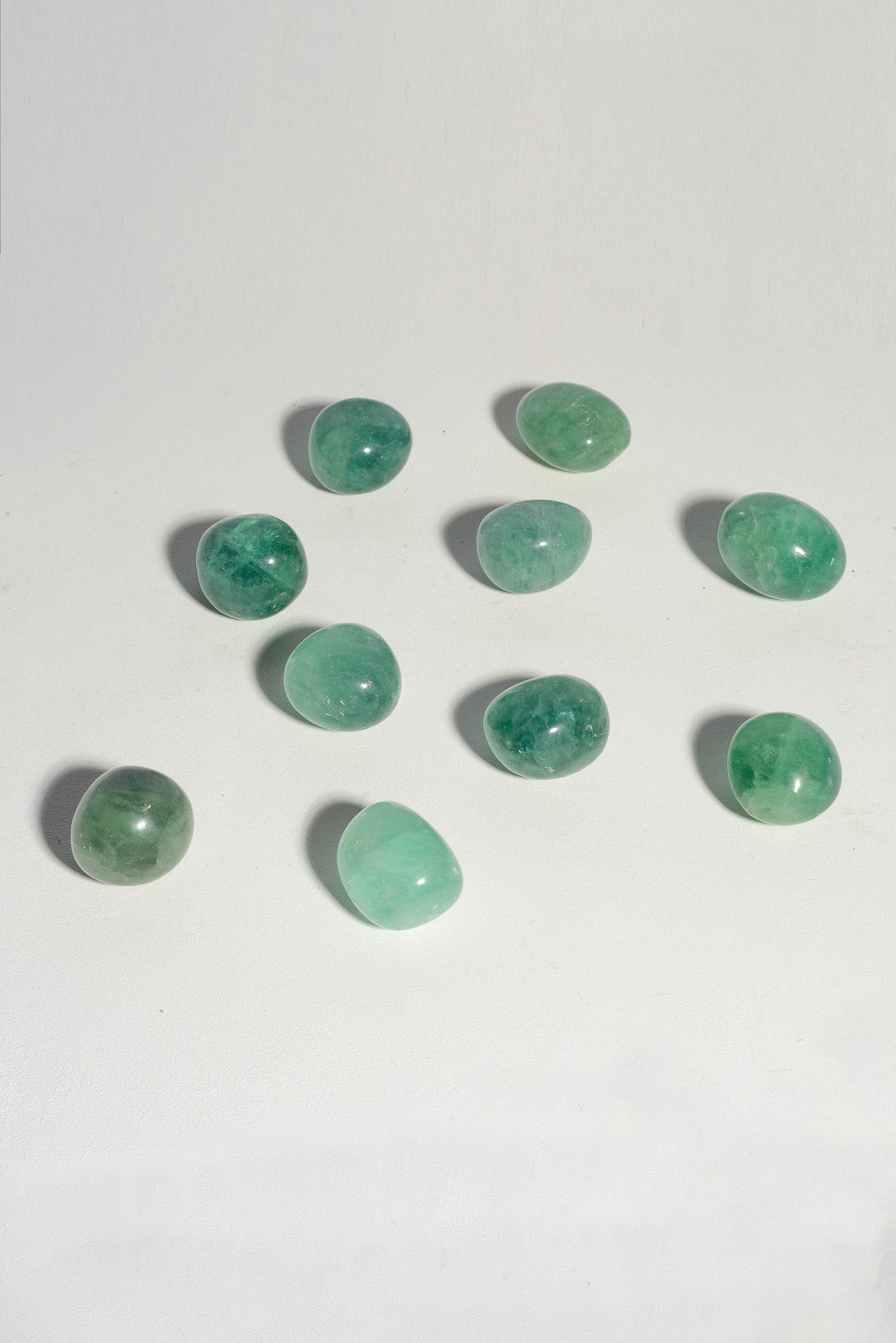 Fluorit (grün) Trommelstein